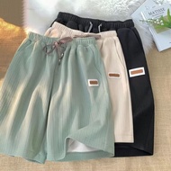 Pajama pants, ice silk shorts, men's solid color v 睡裤冰丝短裤男纯色百搭运动过膝五分裤子港风宽松休闲裤CK1013