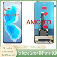 AMOLED 6.7" For Tecno Camon 18 Premie CH9 CH9n LCD Display Touch Screen Digitizer Assembly For Tecno