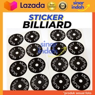 Stiker Billiard Penanda Meja Biliar Sticker Bilyard Titik Hitam Bola
