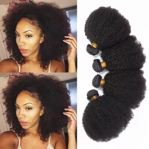 Mongolian Afro Kinky Curly Bundles Human Hair 4B 4C Afro Curly Human Hair Bundles 8-18 Inch Weave Un