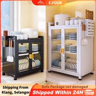 Dish Rack Rak pinggan Rak Dapur Bertutup Cabinet Countertop Storage Shelf Rak Rempah Ratus Dapur碗碟柜
