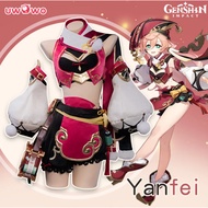 UWOWO Yanfei Cosplay Hot Game Genshin Impact Cosplay Halloween Costume Wise Innocence Cute Yan Fei C