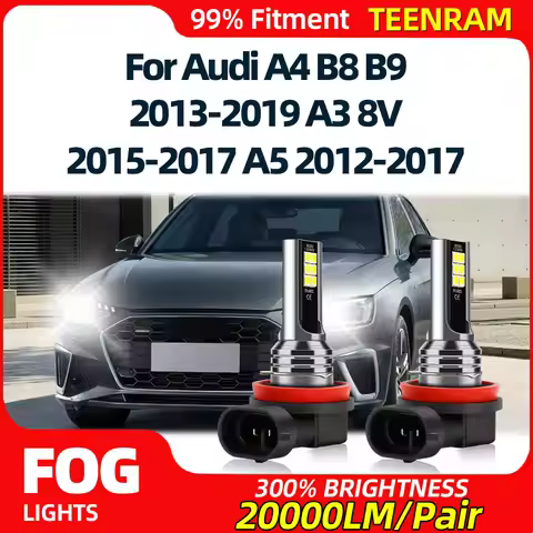 2Pcs Super Bright H8 H9 H11 Car Fog Light 20000LM Fog Lamp Bulb 12V For Audi A4 B8 B9 2013-2019 A3 8