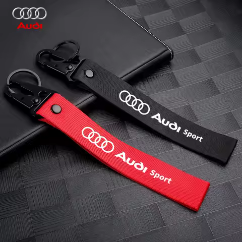 Car Logo Styling Keychain Ribbon Keyring Lanyard Gifts For Audi A1 A2 A3 A4 A5 A6 A7 A8 Q5 Q7 C8 B8 