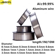 1M/10M 99.99% Pure Aluminum Al Wire Diameter 0.1/0.2/0.3/0.6/0.8/1/1.5/2/3/4/5/6/8MM for Research an