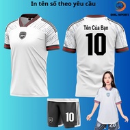 (Vải thun mè) Áo bóng đá CLB Arsenal trắng đỏ đen 2024/2025 áo bóng đá in tên số theo yêu cầu ĐHL SP