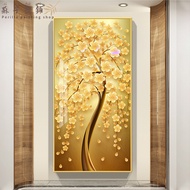 Facai Tree Golden Trees and Plants Decorative Painting at the Entrance Modern and Minimalist Mural P