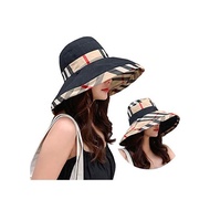 UV cut hat ladies hat sun visor sun hat check pattern UV measures 2-WAY double-sided folding Chogo B
