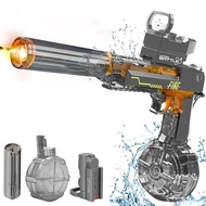 Blaster Air Elektrik dengan Lampu LED, Pistol Air Pancut Kuat Penembak Air untuk Kanak-kanak/Dewasa,