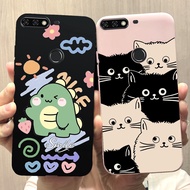 Huawei Y6 2018 ATU-L21 / Huawei Y6 Prime 2018 ATU-L42 Case Cover dinossauro cute Cat Pattern Shell for HuaweiY6 Y 6Prime 2018 Casing