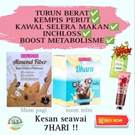 KALISTA SET COMBO VIRAL TURUN BERAT &amp; KECIKKAN Badan Almond Fiber (pagi) &amp; Detox Dhara Chocolate vanila,Original Hq