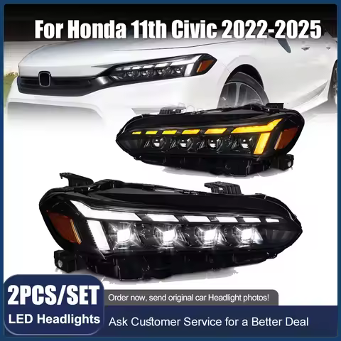 Car Lights LED Headlight Assembly for Honda Civic 11th Gen 2022 2023 2024 2025 Start-up Dynamic Turn
