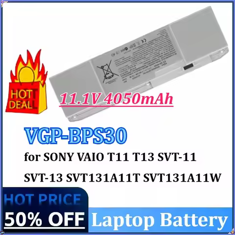 11.1V 4050mAh VGP-BPS30 BPS30 Laptop Battery for SONY VAIO T11 T13 SVT-11 SVT-13 SVT131A11T SVT131A1