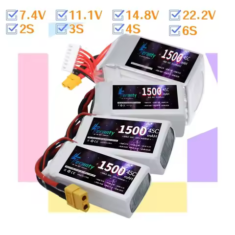 2S 3S 4S 6S 1500MAH 45C Lipo Battery For FPV Crossover/Racing Drone Entry Level 3D Stunt Machine Fla