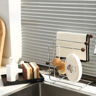 Towel Drain Rack Kitchen Rag Storage Rack Walnut Towel Storage Rack