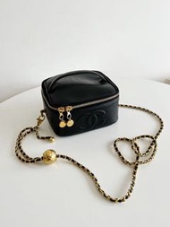 Chanel vintage 香奈兒 小盒子 化妝包 金球包 vanity case