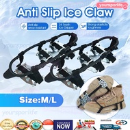 Crampons spike 24 Teeth Ice Gripper Anti Slip Ice Claw Ice Gripper Snow Spikes Spike Grips Cleats,,C