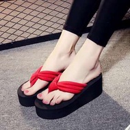 ♥️特價包郵♥️人字拖女夏韓版舒適防滑夾腳拖簡約沙灘拖鞋潮坡跟厚底外穿涼拖鞋(Size:35-41)