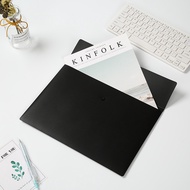 【Ready Stock】Inklink Snap-Fastener File Bag Plastic File Bag Two-Color Frosted File Bag Customized P