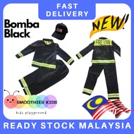 [SmoothiesKids] Bomba Black Costume Kids Fireman Malaysia Kostum Budak Event School Performance Cosp