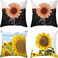 CEVAN Polyester Pillow Cover Body Pillow Cushion Covers Stretch Yellow 4 Pillow Covers Farmhouse Cus