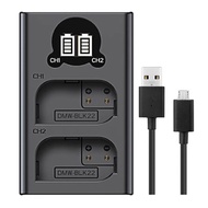 DMW-BLK22 DMW BLK22 Camera Battery USB Charger For Panasonic LUMIX DC-S5 DC-S5K GH5 II GH6 S5M2 S5M2