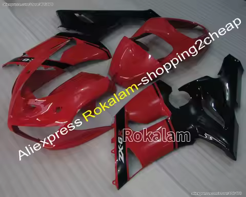 Cheap For Kawasaki NINJA ZX 6R 636 05-06 ZX636 ZX6R ZX-6R Red Black 05 06 2005 2006 Fairing Kit (Inj