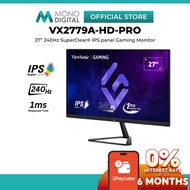 VIEWSONIC 27" VX2779A-HD-PRO LED FULL HD (1920x1080P @240Hz) IPS PANEL GAMING LCD MONITOR (1MS, INPU