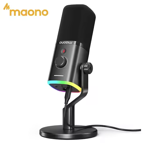 MAONO PD100X Dynamic Microphone. Software Noise Reduction Included. RGB Gaming Mic. Enhances Gaming