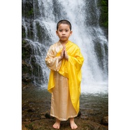 7C385 Children's Clothing Chinese Monk's Outfit Royal Costume Robe Vest Set monk