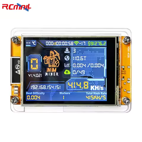 Bitcoin NerdMiner V2 NMMiner Lucky Miner Hashrate 980KH/s ESP32 2.8 inch Smart Display Crypto Solo L