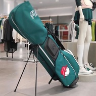 ST-🌊MALBONSouth Korea Golf Bag2023NewGOLFCanvas Bracket Bag Unisex Double Hood Cue Bag Green-Waterproof Oxford Canvas CB
