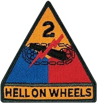 2nd Armored Division Hell on Wheels Patch (3.75 Inch) US Army Full Color Military Armed Forces DIY W