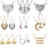 Fashion Couple Moon Star Necklace Best Friend BFF Sisters Pendant Necklace   Choker Gift For Mom And