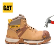 Caterpillar Classic หนังแท้สีน้ำตาลหัวเหล็กรองเท้า CAT รองเท้าบู๊ตสูงเดิมรองเท้าปีนเขารองเท้าบู๊ตควา