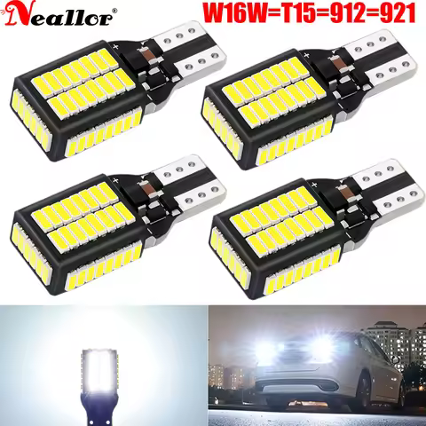 4x Canbus T15 W16W LED Base Socket Backup Light Bulbs High Power 4014 54-SMD 2000LM Error Free 912 9