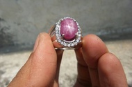 ruby star NTE / NTD / no treatment ring perak (memo GRI)