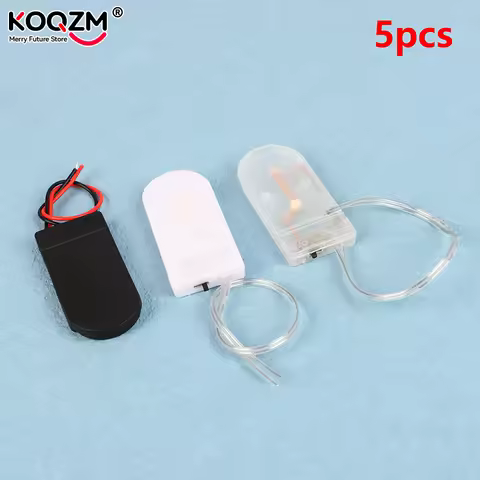 5Pcs Dual Slots CR2032 CR 2032 Button Coin Cell Battery Holder Case Cover With ON-OFF Switch Leads W