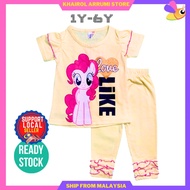 (1-6Y) Baju Tidur Budak / Kanak 1-6 Tahun Year Kids Pajamas Borong Murah Viral Pijamas Perempuan Tshirt Cantik Harian