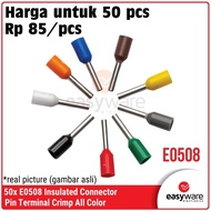 [50 PCS] Crimp Terminal E0508 VE0508 Insulated Ferrules Terminal Block Cable Skewer 0.5mm Ferrules C