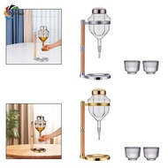 [chulisia] Sake Set Multipurpose Easy Installation Clear Sake Pot Dispenser with Sake Cups for Hotel