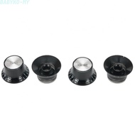 Babyko>>Knobs Kit Accessories Aluminum & Acrylic Hat Top Gibson Les Paul SilverBrand New