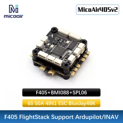 MicoAir405v2 F405 Stack 30x30 Flight Controller with Bluejay 50A 4IN1 ESC Support Ardupilot&INAV