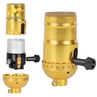 BOLONI12 Turn Knob Socket, 3-Way Vintage Lamp Socket, Decorative Retro Dimmable E26 Base Socket Home