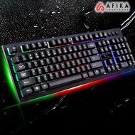 RGB LED Gaming Keyboard Mechanical Feel USB Wired 104 Keys