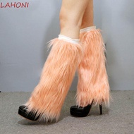 CURTES Furry Leg Warmers, Faux Fur Japanese Style Lolita Boots Cover, Fashion 40cm Light Up Y2K Long