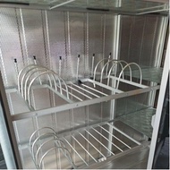 Rack Raak Rak Lemari Kaca Alumunium Baja Ringan Piring Dapur Minimalis