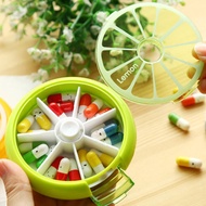 Weekly Rotating Pill Box Travel Pill Case Splitter Pill Organizer Medicine Box Cutter 7 Day Pill Con