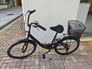 黑色淑女單車 附有車籃