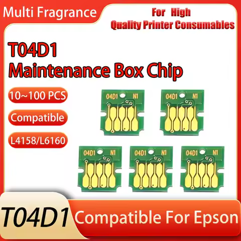10/20/30/40/50/60/70/80/90/100 PCS T04D1 Maintenance Box Chip For EPSON EcoTank ET-2700 ET-2750 ET-2